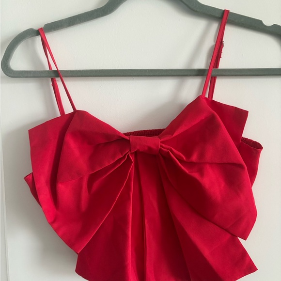 Tops - Elegant Red Bow Top